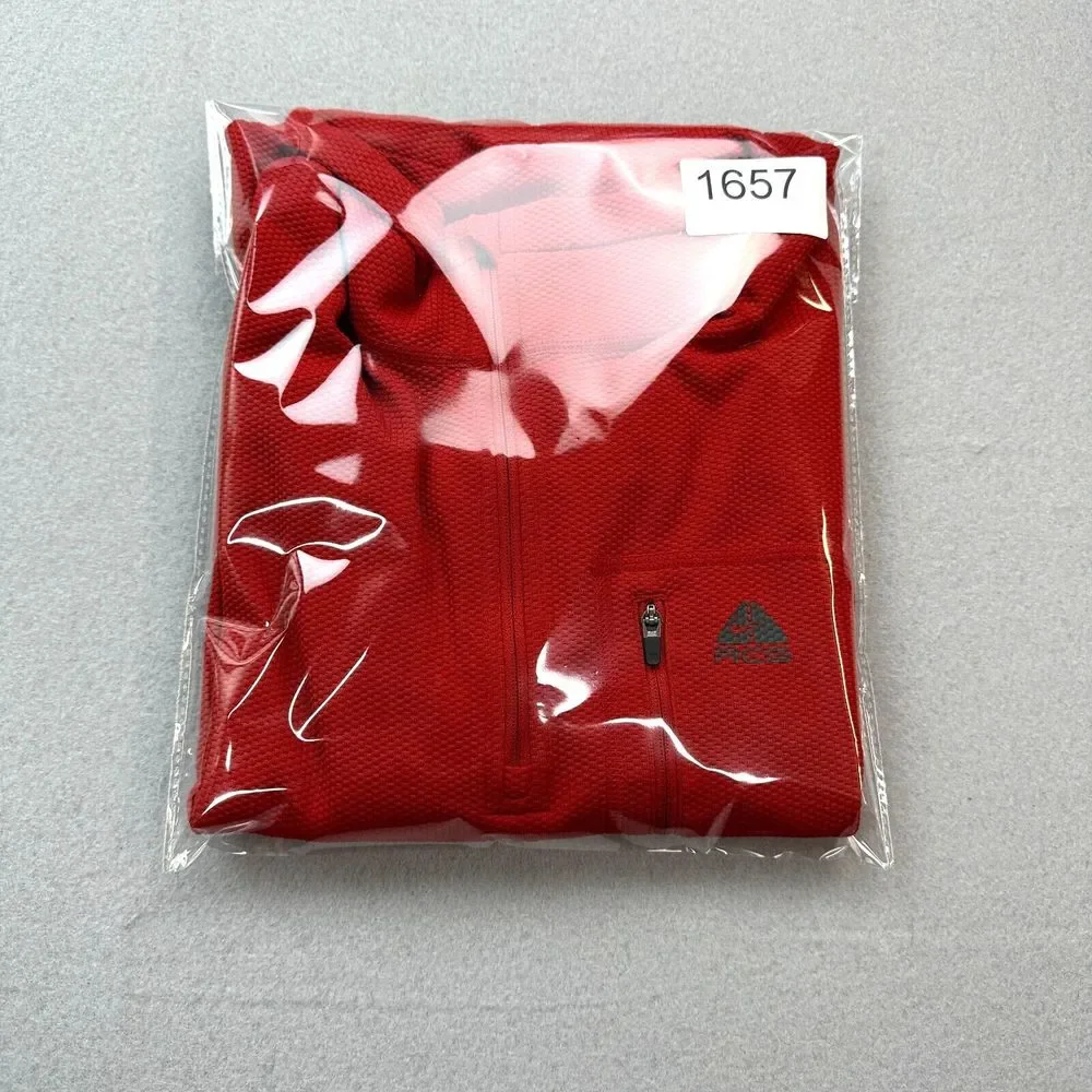 Nike Sweater Mens Large Red Gray ACG Lightweight 1/4 Zip Pullover Outdoor